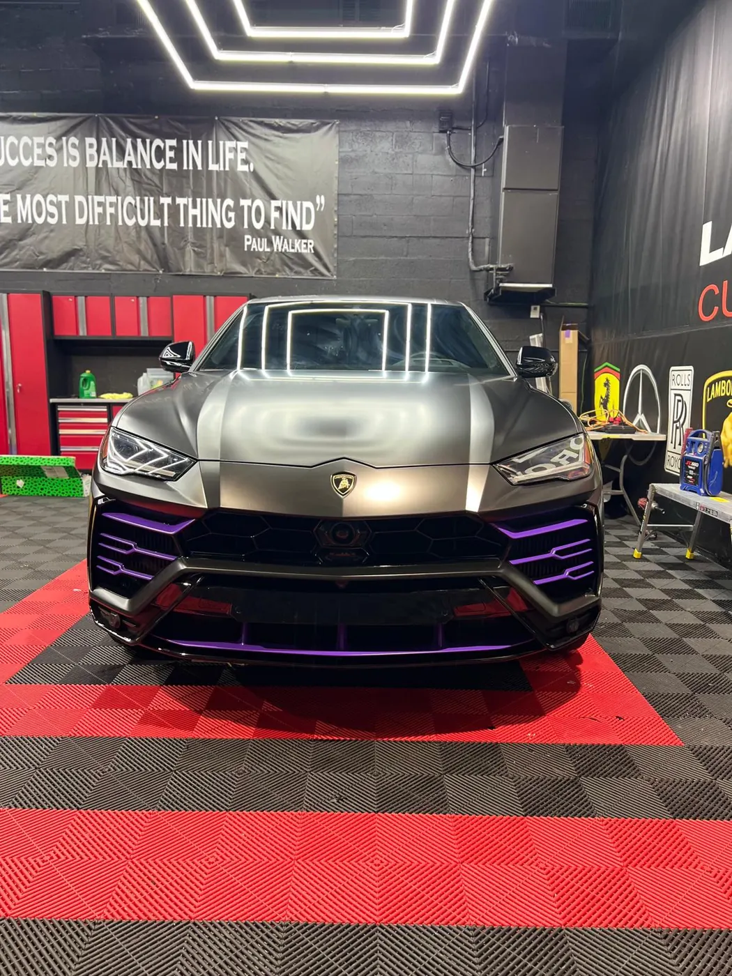 Lamborghini Urus front with violet accents
