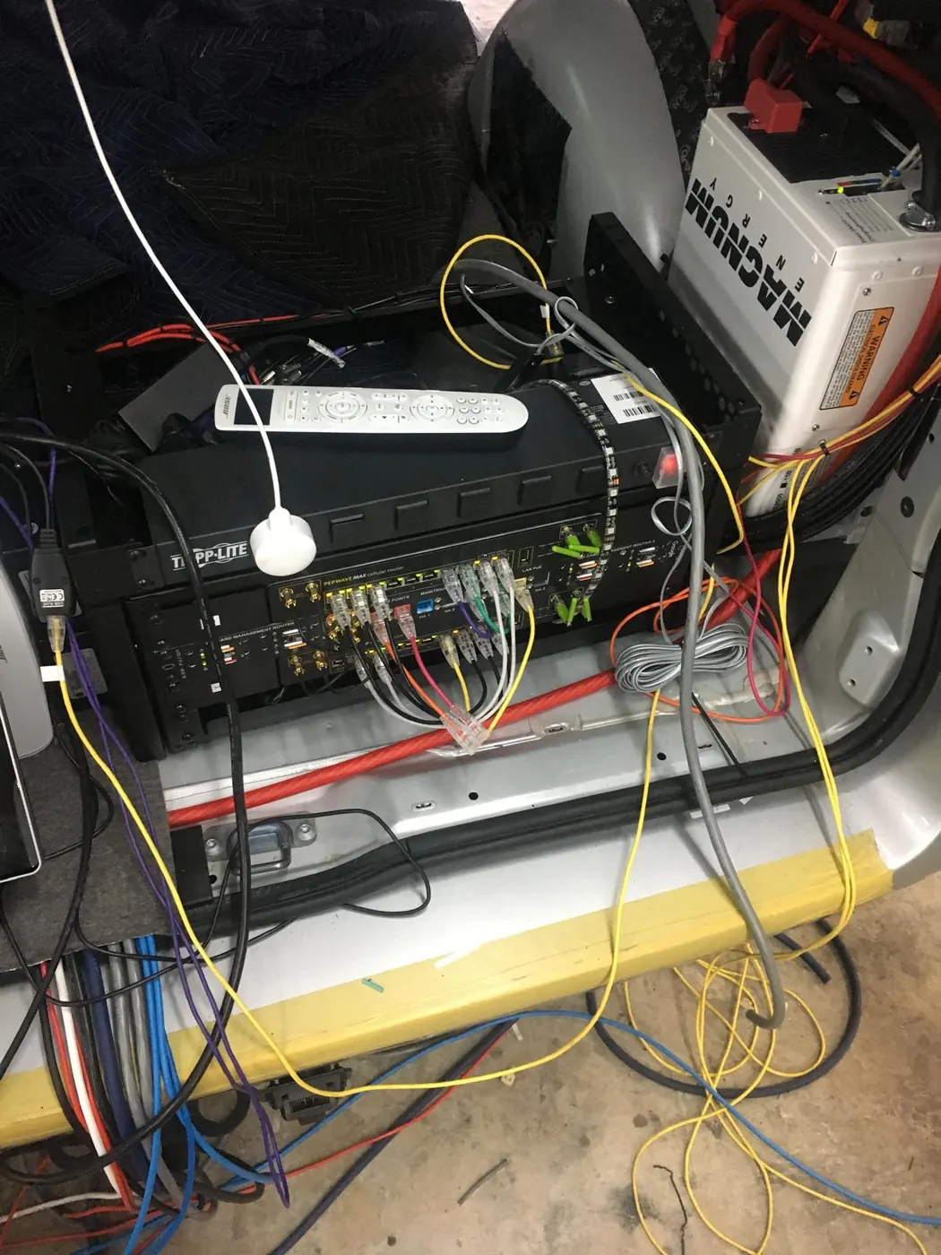 Professional car audio system installation